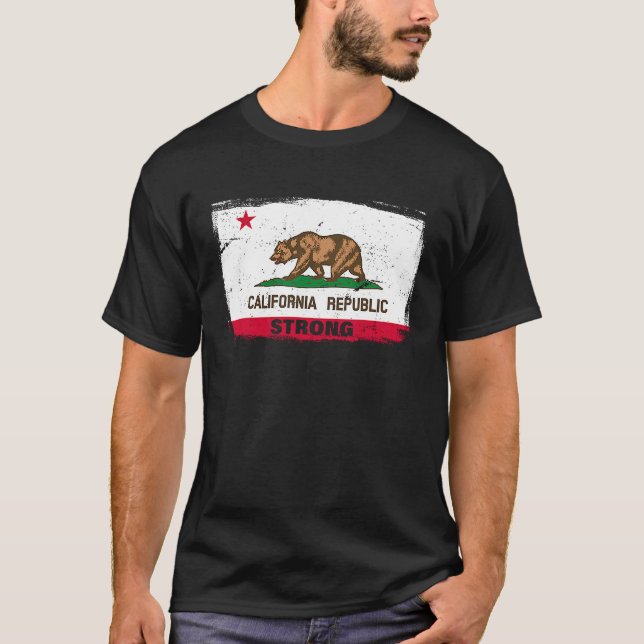 California Republic Strong Flag Cool CA Flags for  T-Shirt (Vorderseite)