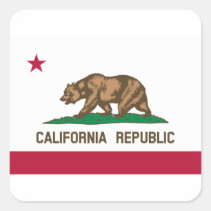 California Republic United Staaten State Flag Quadratischer Aufkleber