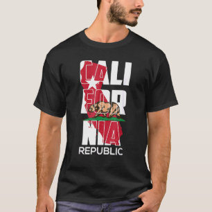 California Republic Vintag USA Flag Bear Retro F T-Shirt