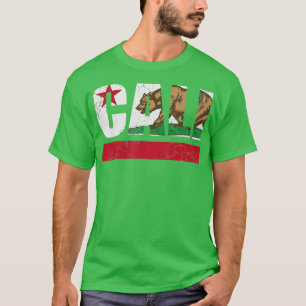 California Republik Cali-Flagge Vintage-Fade Männe T-Shirt