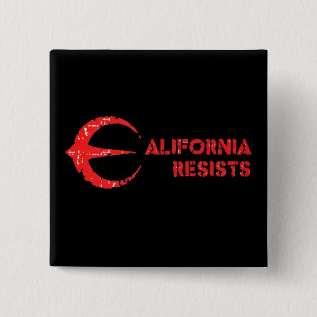 California Resisted Square Button Black (Vorderseite)