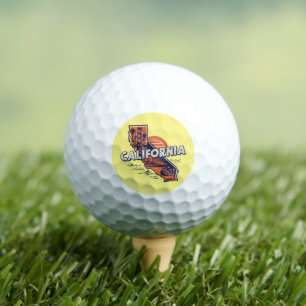 California Retro Staat Silhouette Golfball