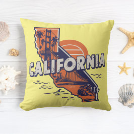 California Retro Staat Silhouette Kissen