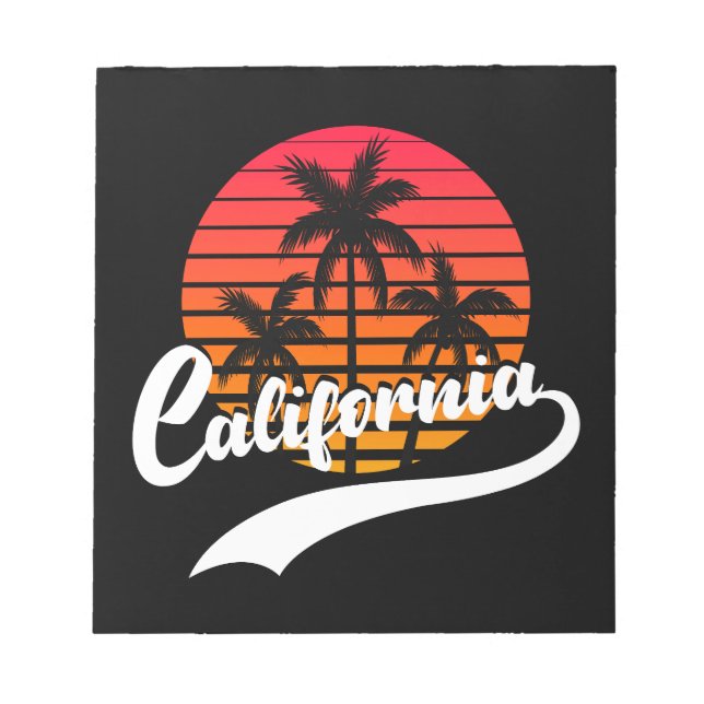 California Retro Sunset Notepad Notizblock (Vorderseite)