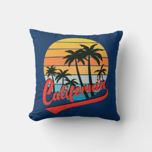 California Retro Sunset Throw Kissen