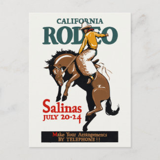 California Rodeo Salinas USA Vintage Poster 1930 Postkarte