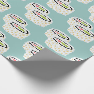 California Roll Sushi Muster Light Geschenkpapier