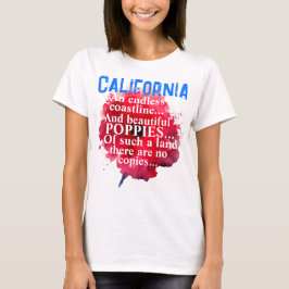 California Romantic Beautiful Poppies Patriotic T-Shirt