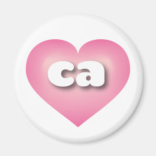 California rosa fade heart - I Liebe ca Magnet