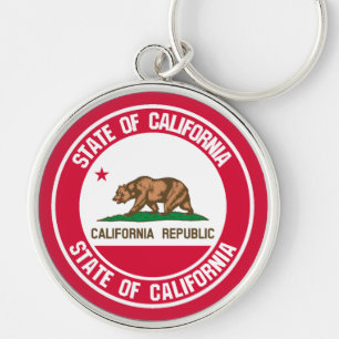 California Round Emblem Schlüsselanhänger