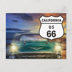 California Route 66 Zeichen nach Karte