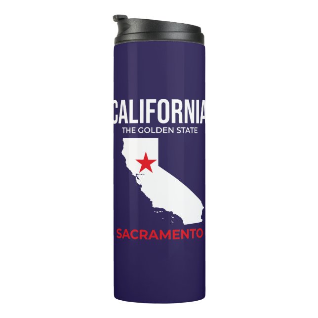 California, Sacramento – The Golden State, USA Thermosbecher (Nach rechts gedreht)