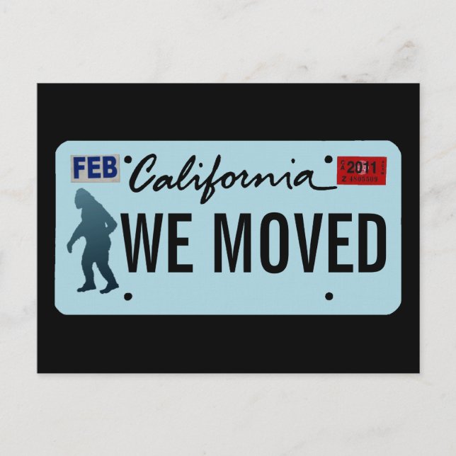 California Sasquatch License Plate Ankündigungspostkarte (Vorderseite)