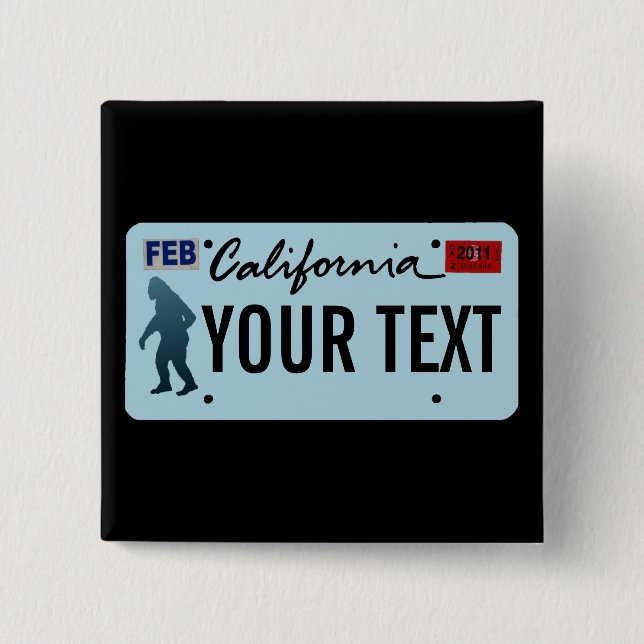 California Sasquatch License Plate Button (Vorderseite)