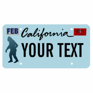 California Sasquatch License Plate Fotoskulptur Magnet