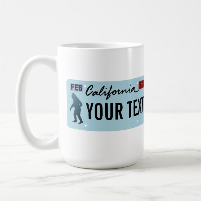 California Sasquatch License Plate Kaffeetasse (Links)
