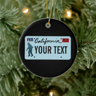 California Sasquatch License Plate Keramikornament