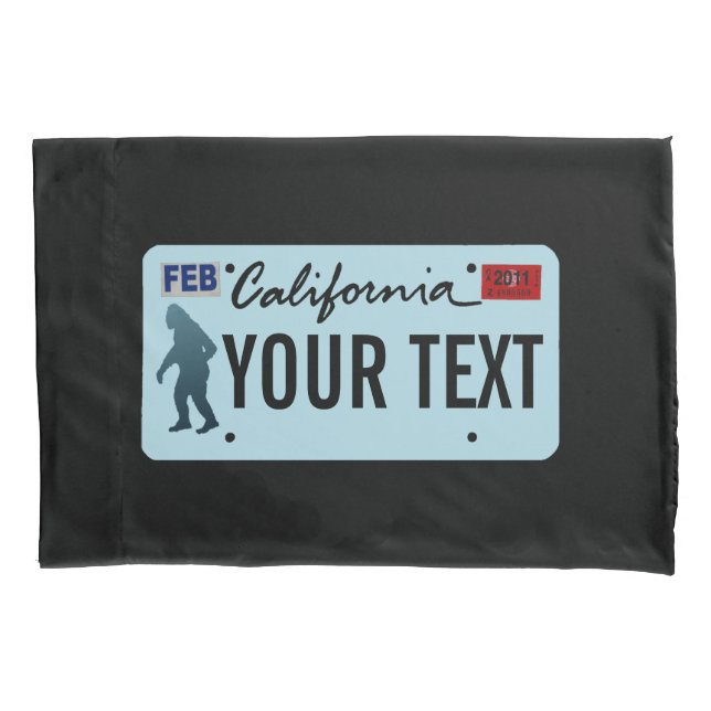 California Sasquatch License Plate Kissenbezug (Vorderseite)