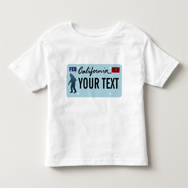 California Sasquatch License Plate Kleinkind T-shirt (Vorderseite)