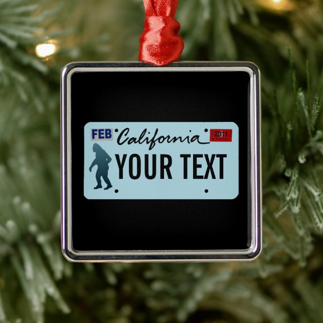 California Sasquatch License Plate Ornament Aus Metall (Baum)