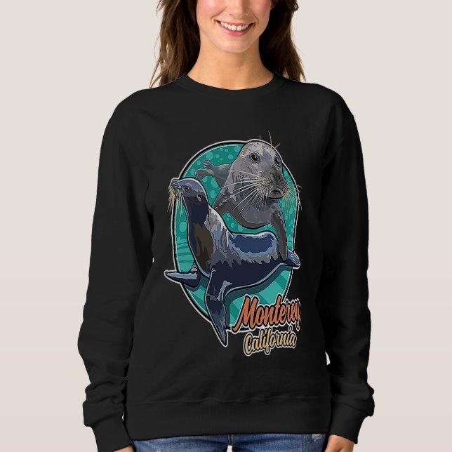 California Sea Lion and Pacific Harbor Seal at Mon Sweatshirt (Vorderseite)