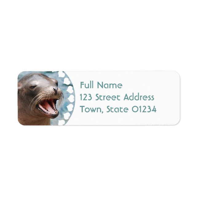 California Sea Lion Rücksendeadresse Mailing Label (Vorne)