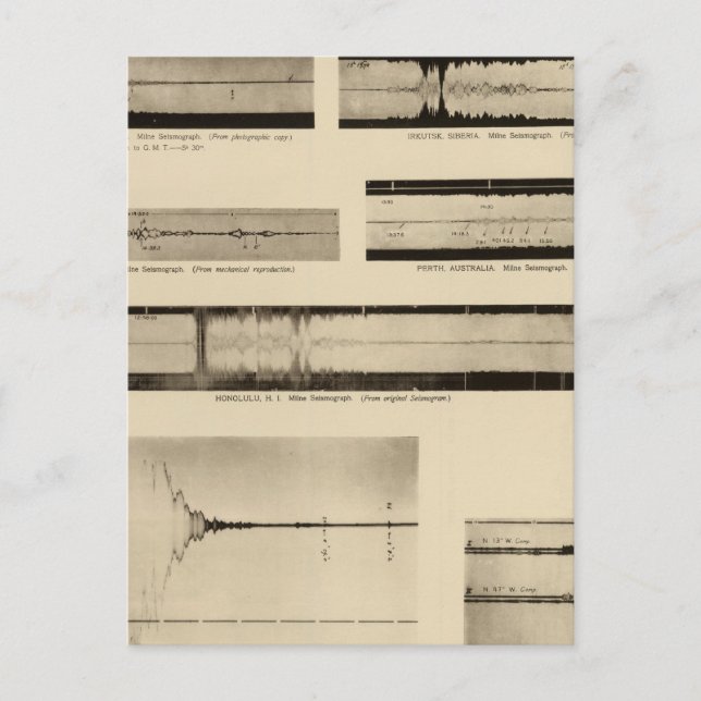 California Seismogramme 2 Postkarte (Vorderseite)