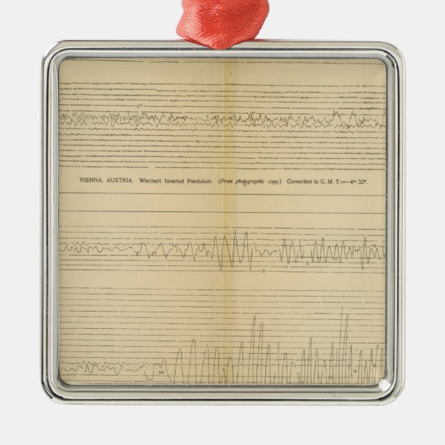 California Seismos 9 Silbernes Ornament (Vorne)