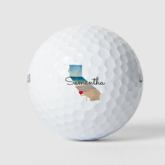 California Shape Heart Photo Golfball