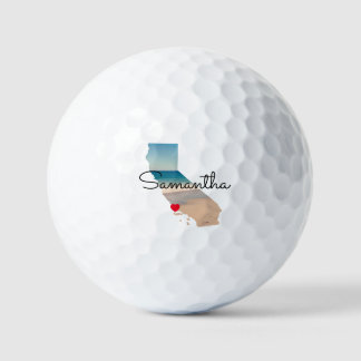 California Shape Heart Photo Golfball