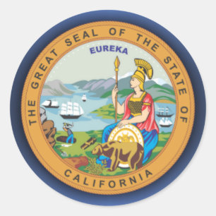 California Siegel Runder Aufkleber
