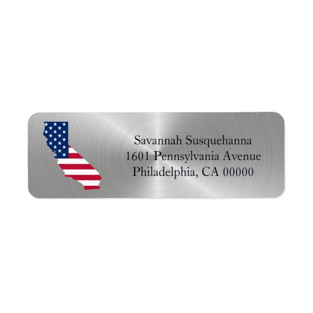 California Silver Staat American Flag Patriotic (Vorne)