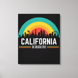 California Skyline Vintag Sunset Leinwanddruck