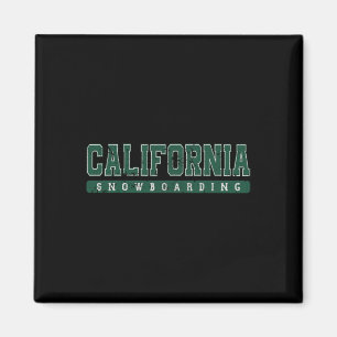 California Snowboarden Grüner Vintager Text Magnet