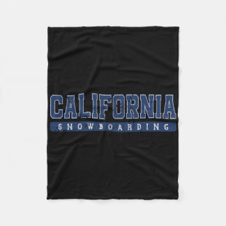California Snowboarding Blue Vintager Text Fleecedecke