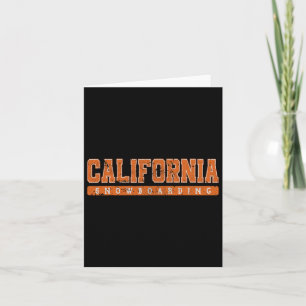 California Snowboarding Orange Vintager Text Karte