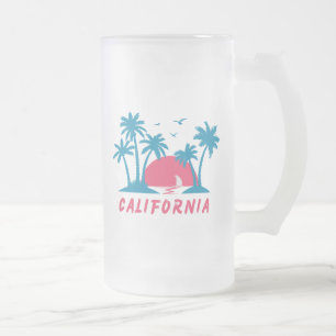 California-Sonnenuntergangsstrand Mattglas Bierglas