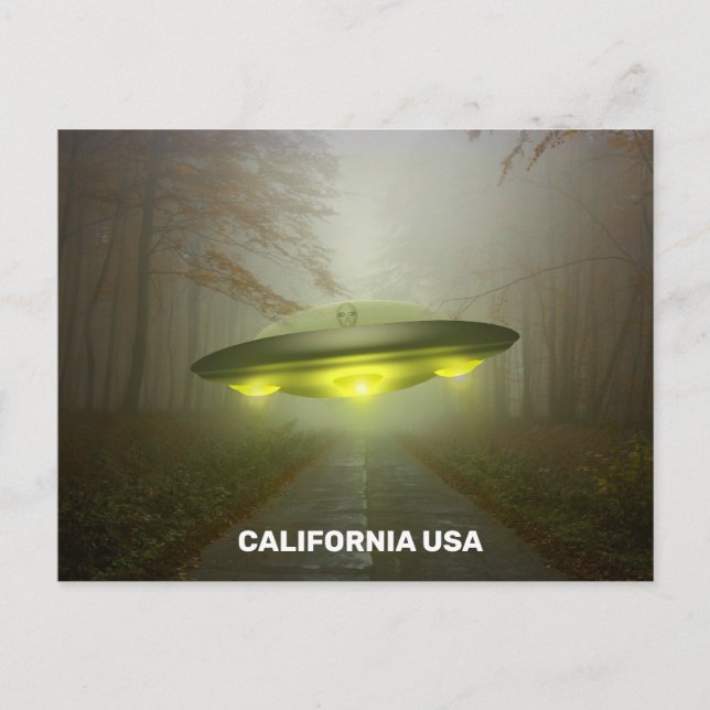 CALIFORNIA SPACESHIP UFO ART Postkarten (Vorderseite)