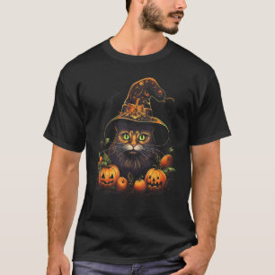 California Spangled Katze Halloween Grafik T-Shirt