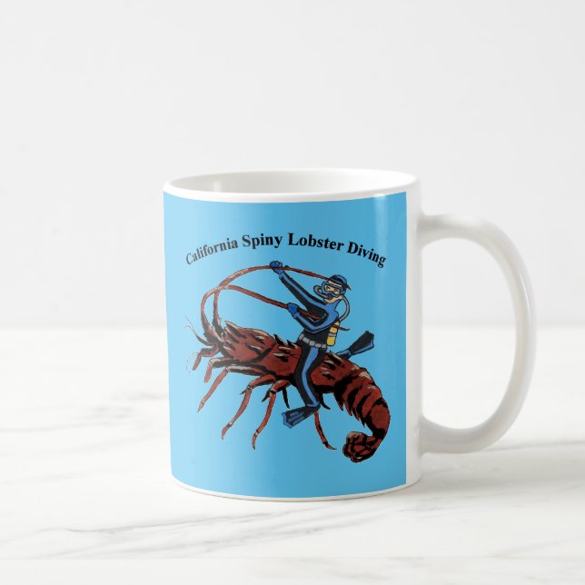 California Spiny Lobster Diving SCUBA Diver URM Kaffeetasse (Rechts)