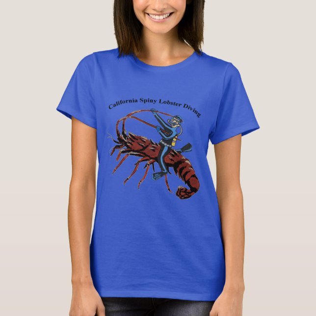 California Spiny Lobster Diving SCUBA Diver Urm T-Shirt (Vorderseite)