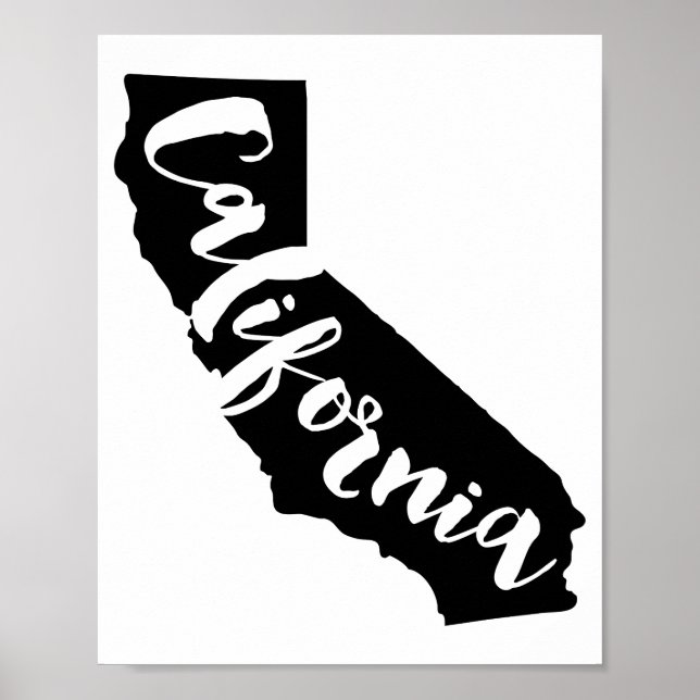 California Staat Art Printing mit modernem Pinsel  Poster (Vorne)