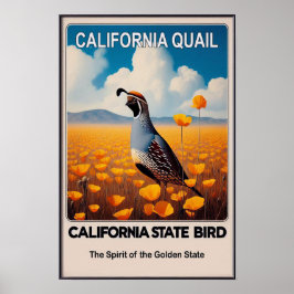 California Staat Bird - California Quai Vintag Poster