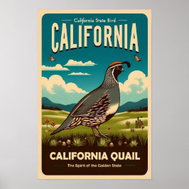California Staat Bird - California Quai Vintag Poster