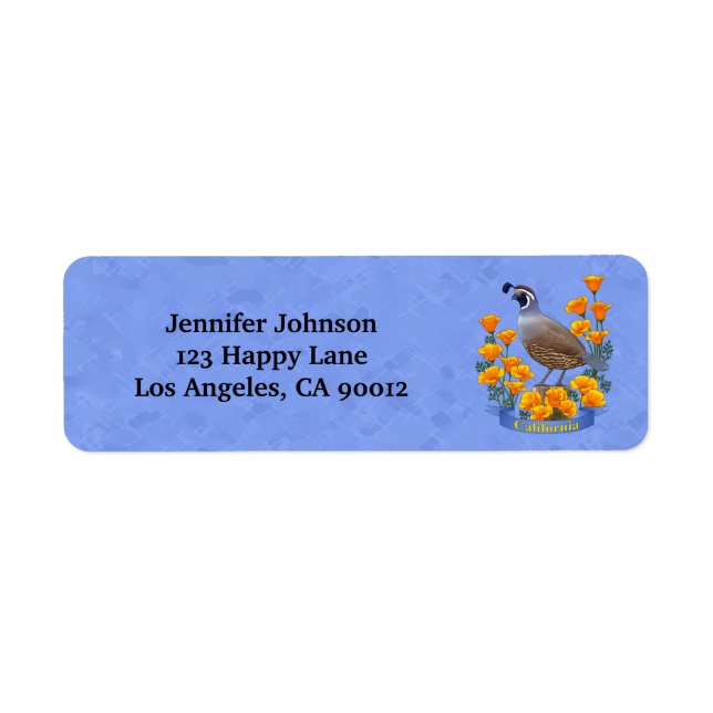 California Staat Bird Quail & Golden Poppy (Vorne)
