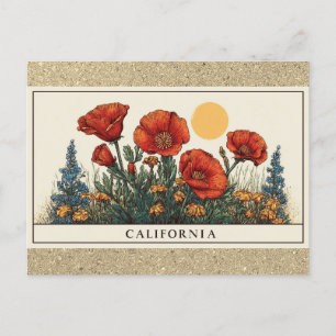 California Staat Blume Wildblume Postkarte