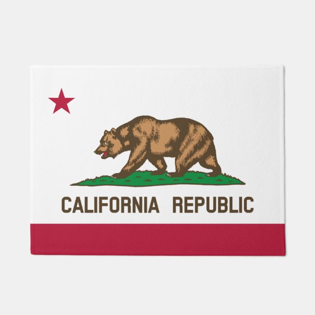 California Staat & California Flag USA Hausmatten Fußmatte (Vorderseite)