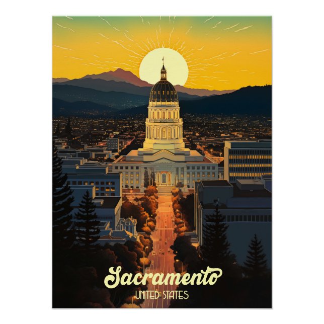 California Staat Hauptstadt Sacramento Poster (Vorderseite)