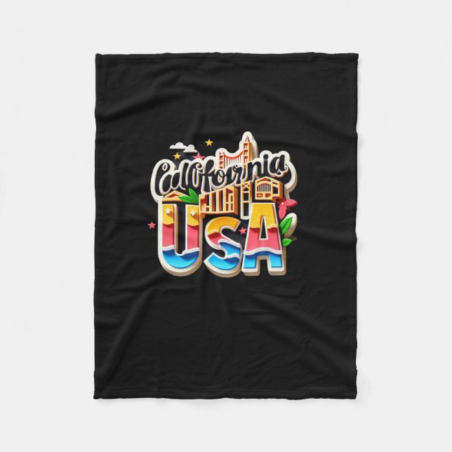 California Staat in den USA Fleecedecke (Vorderseite)