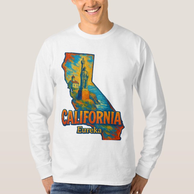 California Staat Künstlerischer T - Shirt - Ölmale (Vorderseite)